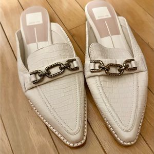 Dolce vita Women’s Sidon Mules - Ivory Embossed Leather